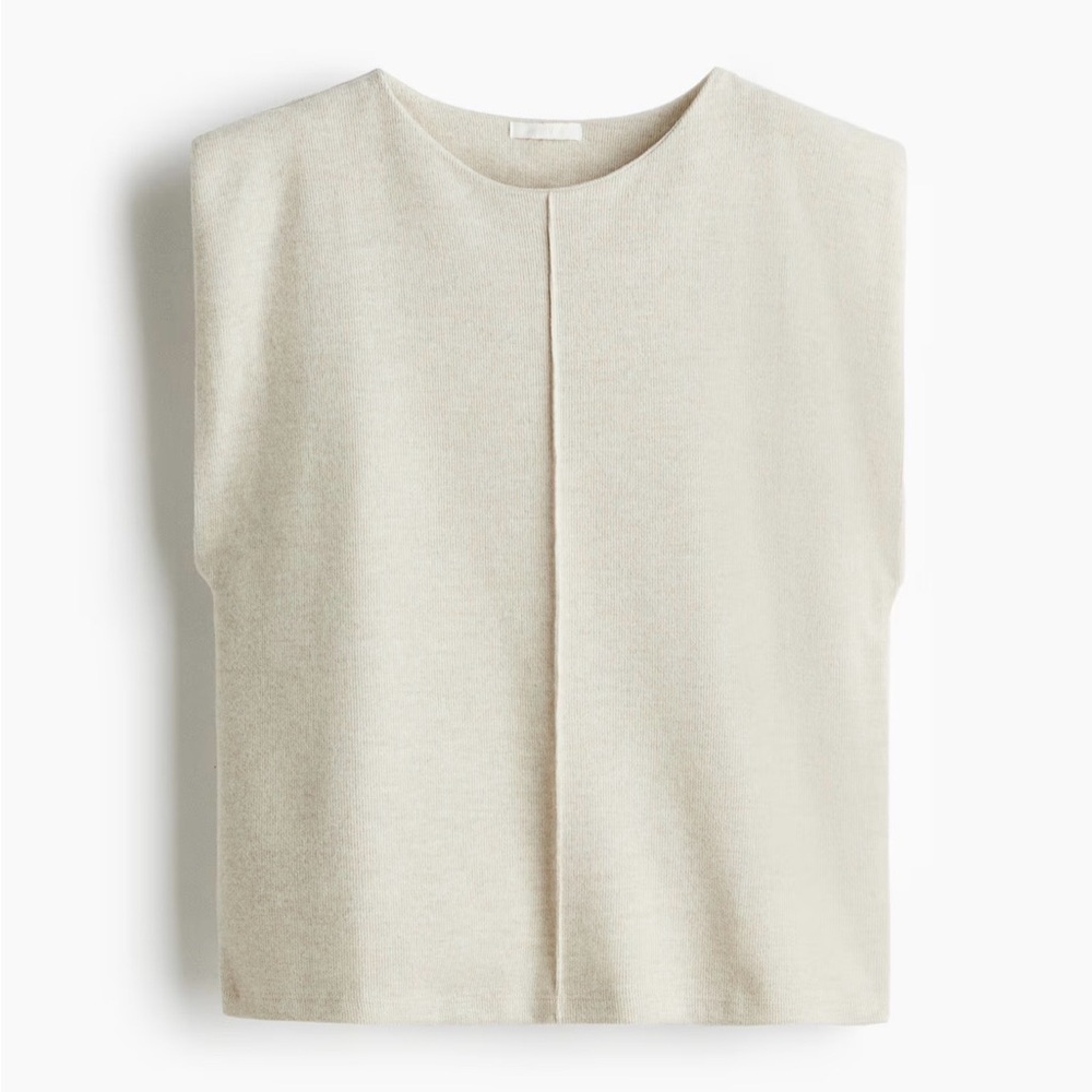 H&M Women's Light beige melange Knit Top size S new w/tags